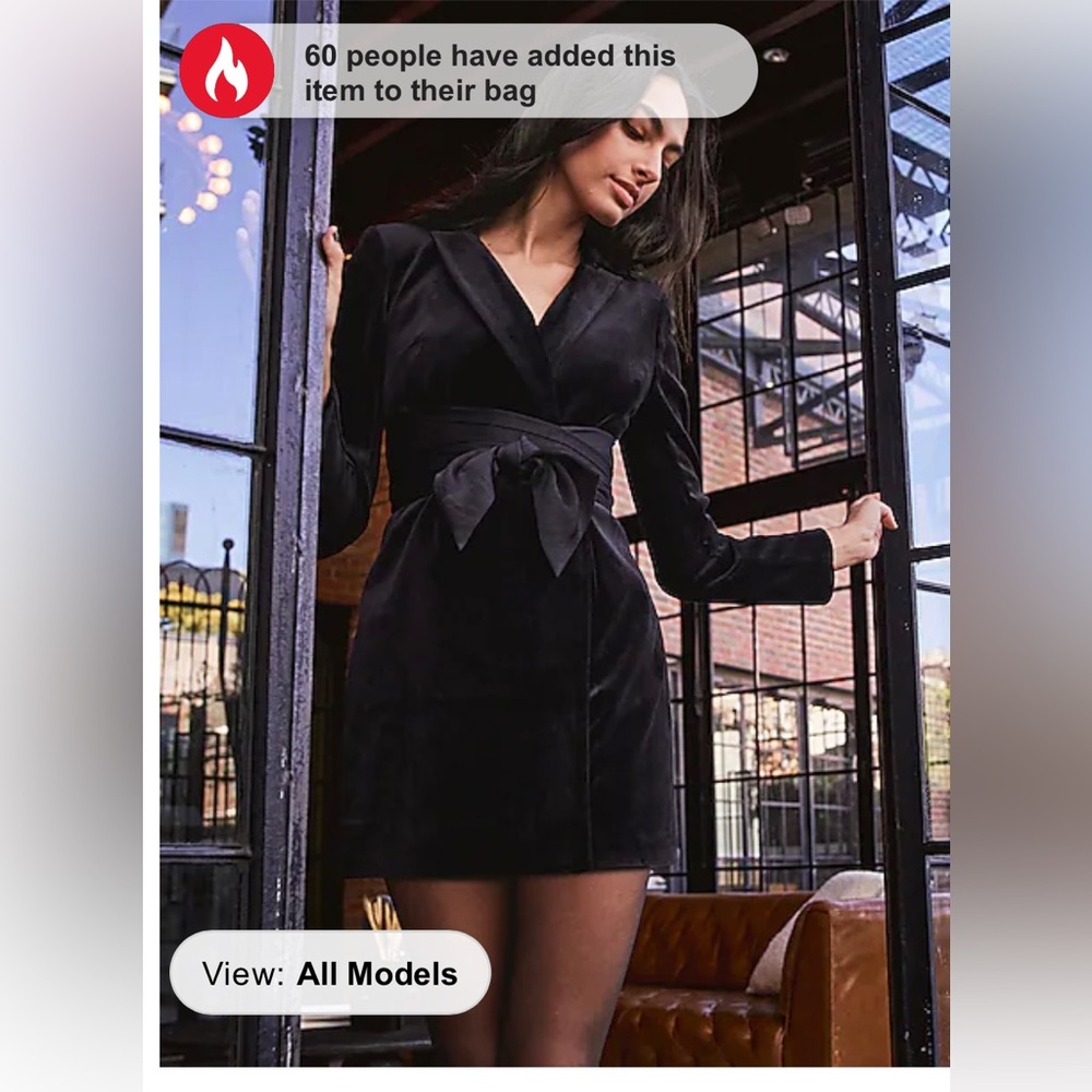 Express Black Velvet Mini Romper with Open Back